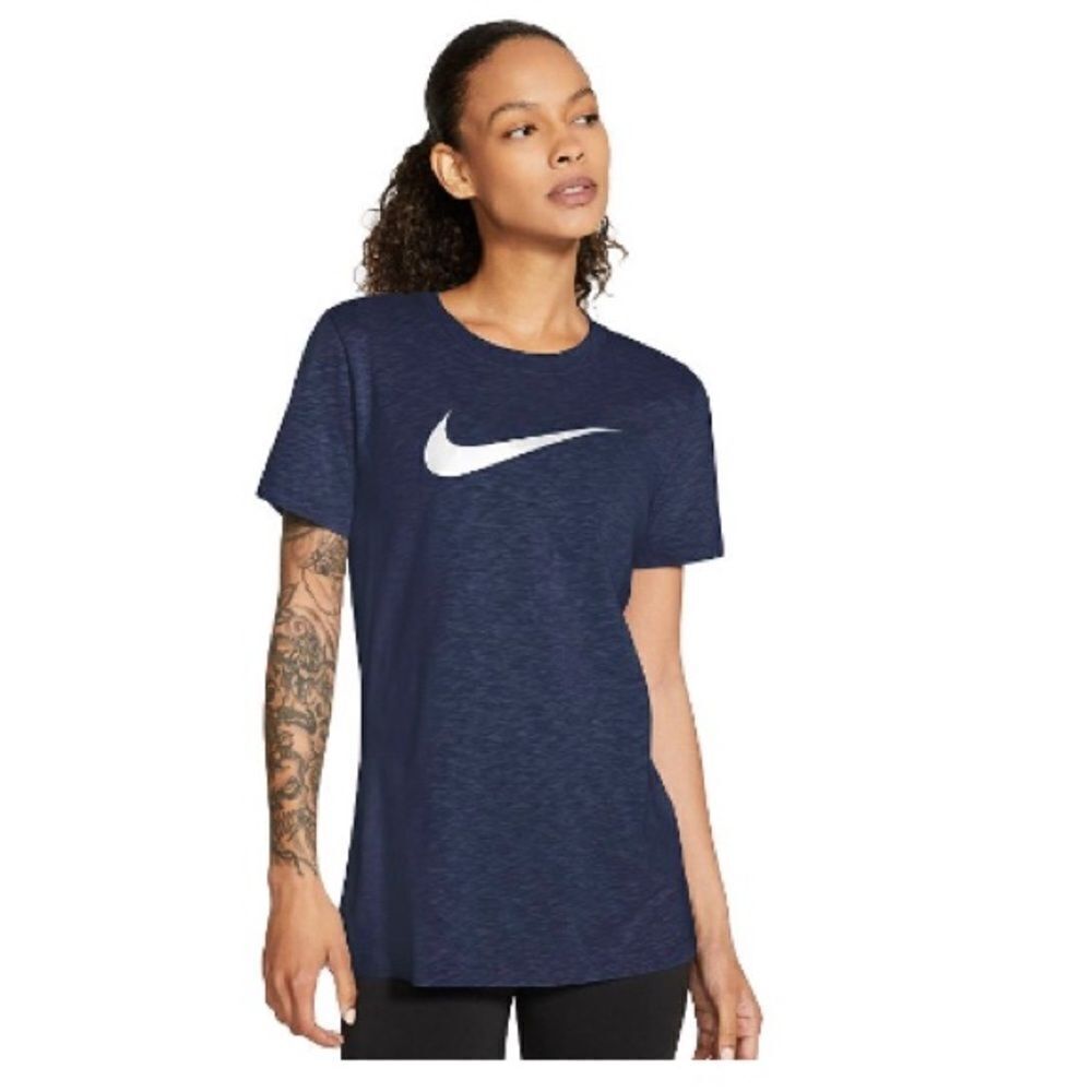 Nike Women's Blue Dry Logo Training T-Shirt blue size L